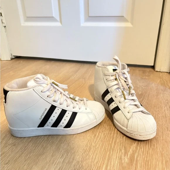 adidas Shoes Adidas Superstar High Top Wedge Sneakers Poshmark